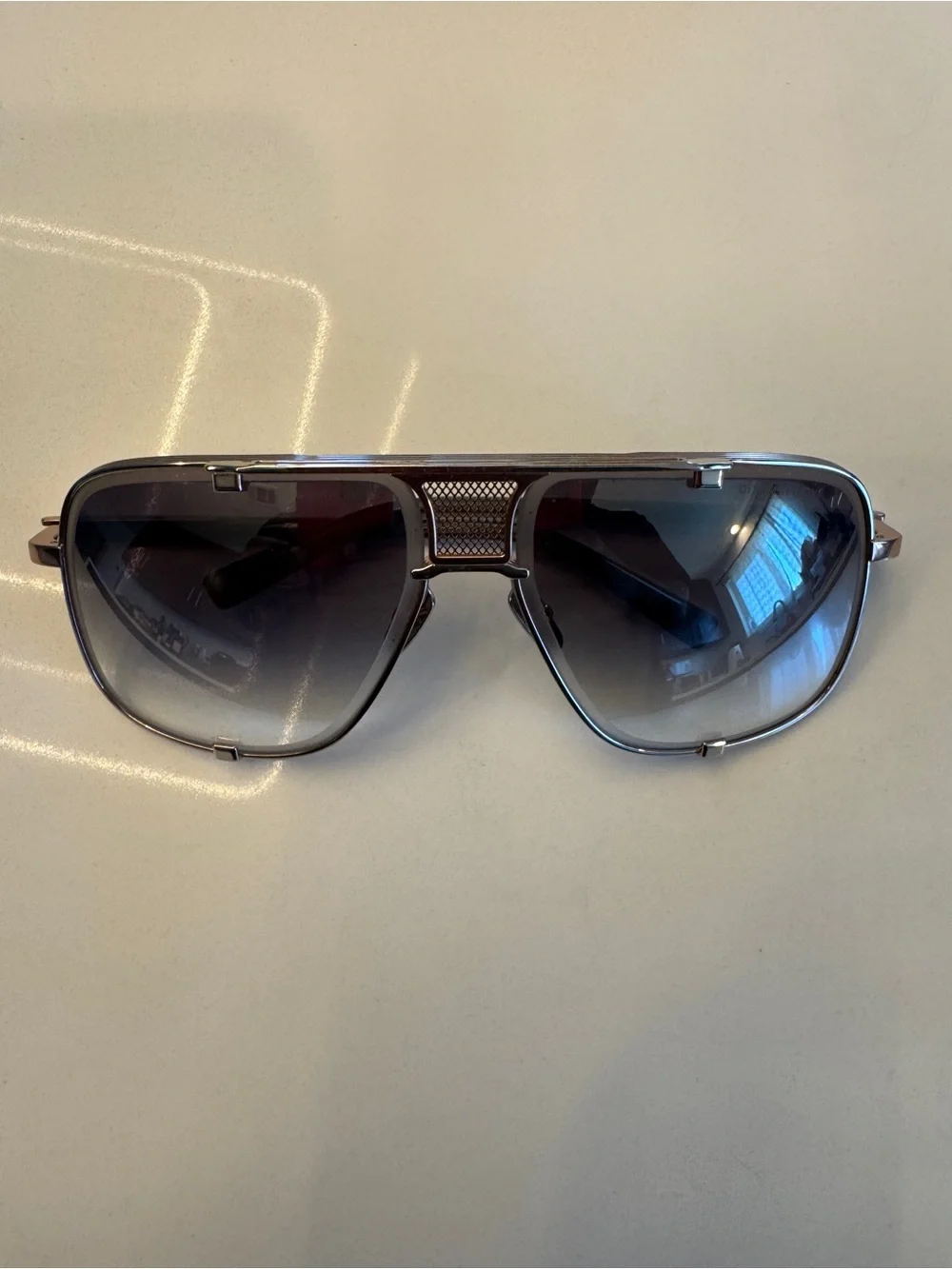 DITA MACH-FIVE White Gold - Blue Lenses